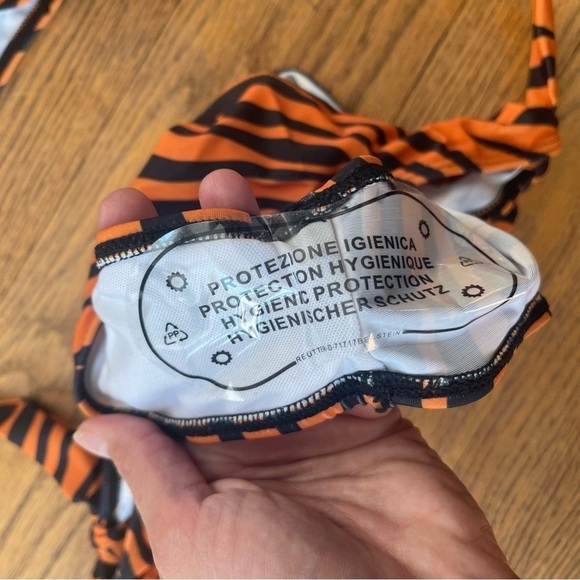 NEW Urchics Bikini Swimsuit Zebra Print Orange Black NWT - Picture 5 of 5